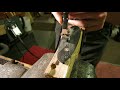 Checkering a handmade buffalo horn buttplate with the Titan power checkering tool