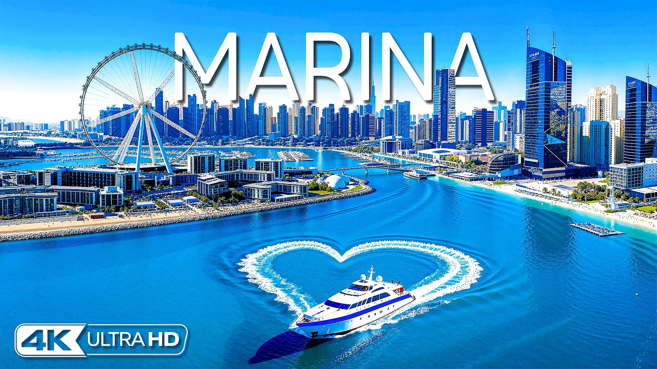 [4K] Марина 🇦🇪 Потрясающие небоскребы, мегаяхты и городская набережная