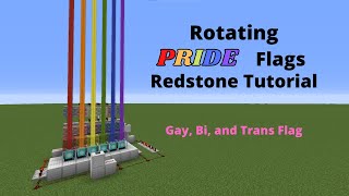 Rotating Pride Flags - Minecraft Redstone Tutorial (Gay, Bi, and Trans Flag) (Read pinned comment!)