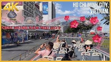 4K Tết Festival Saigon Bus Tour: Diamond Plaza, Tao Dan Park, Nguyen Hue | Xuân Quý Mão 2023