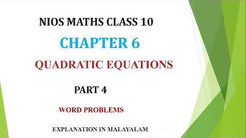 NIOS MATHS CLASS 10 CHAPTER 6 PART 4 #QUADRATIC #EQUATION #PART4 #WORDPROBLEM