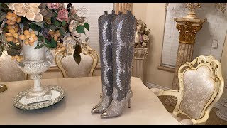 Extensamente El cielo Secretario Gianni Bini KatyannaTwo Rhinestone Embellished Over-the-Knee Boots - YouTube