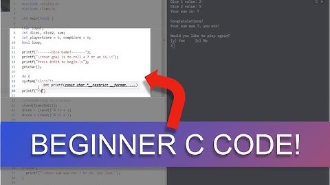 Dice Game in C | BEGINNER C CODING