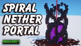Minecraft Spiral Nether Portal TUTORIAL - EPIC Minecraft Nether Portal Design - Minecraft 1.17
