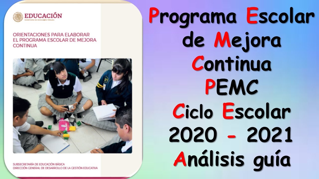 ORIENTACIONES PARA ELABORAR EL PROGRAMA ESCOLAR DE MEJORA CONTINUA 2020
