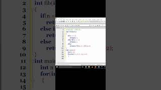 Fibonacci Series using recursion #shorts