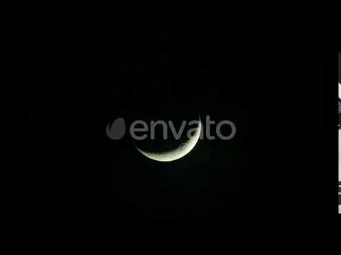 Crescent Moon With Clouds | Stock Footage - Videohive