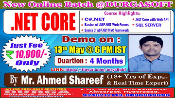 .NET CORE Online Training @ DURGASOFT