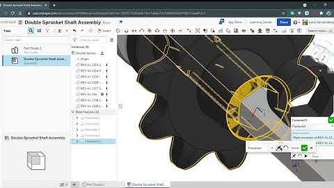 Onshape FTC Robot Assembly Tutorial - 3 / 7 - Double Sprocket Shaft Assembly