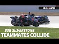 Bsb2019 mackenzie takes out teammate ohalloran on the last lap  silverstone national race1