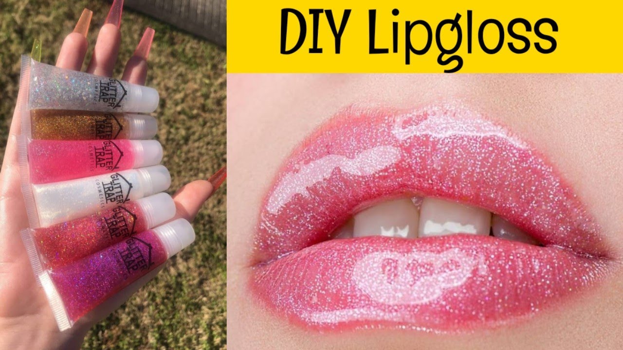 How to make glitter lip gloss at home, how to make lip balm at home, homemade  lip gloss