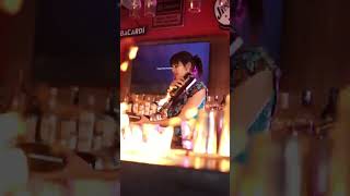 Talented Bartender In Saree Indian Girl