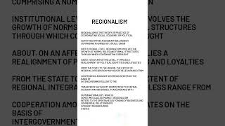 concept of Regionalism #politicaltheory #politicalscience #regionalism #public #shorts