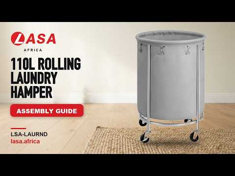 110L Rolling Laundry Hamper, Grey – Assembly