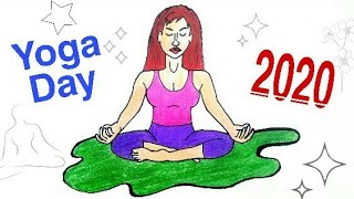 yoga drawing meditation easy draw simple step