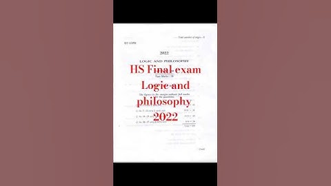 HS Final exam Logic and philosophy 2022