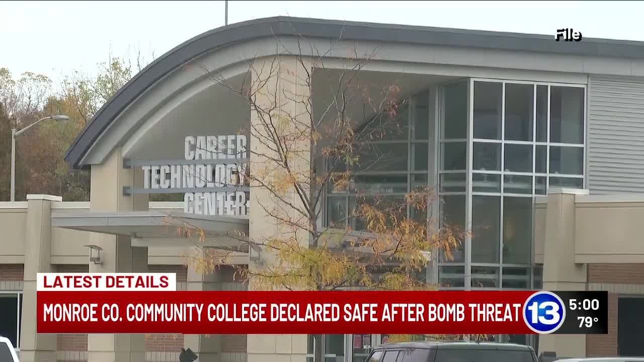 Monroe County Community College evacuated due to bomb threat - YouTube