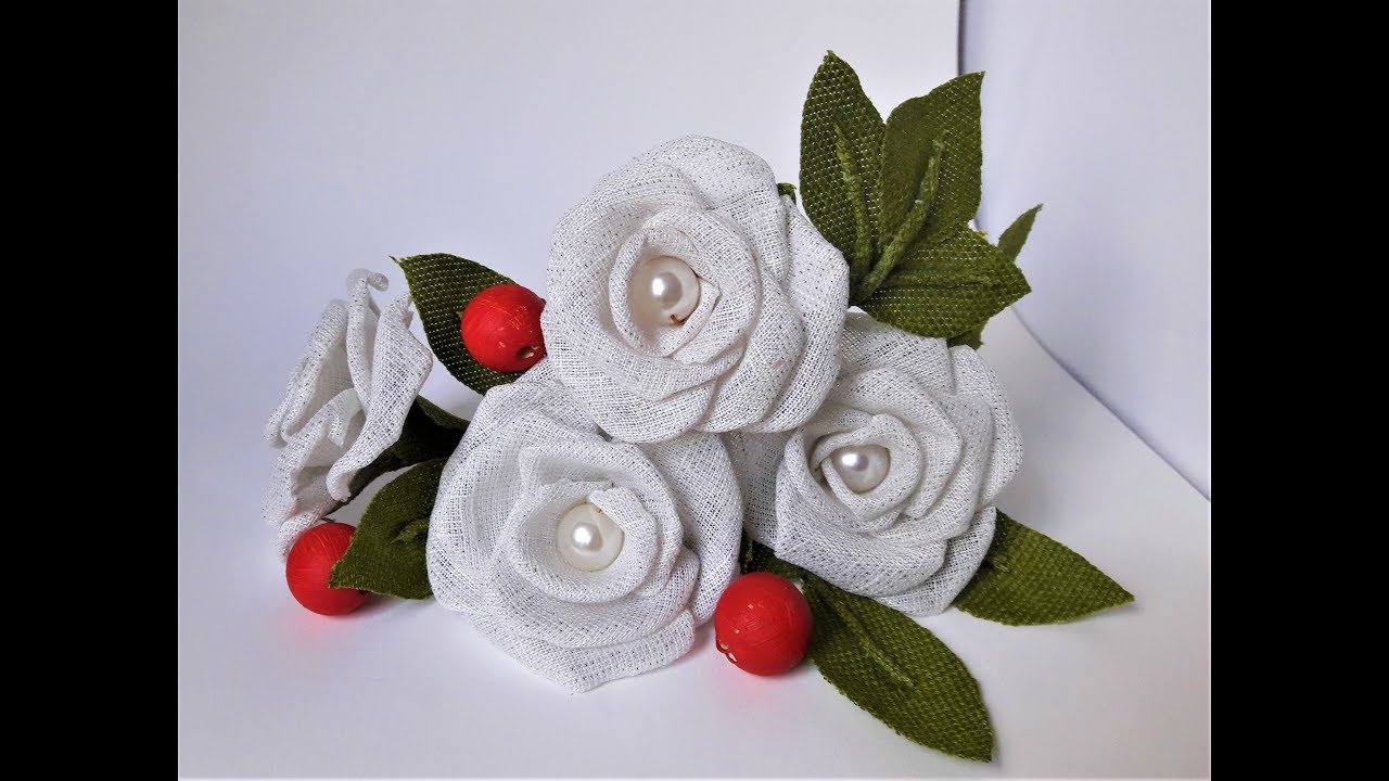 How to make realistic and easy Linen roses - YouTube