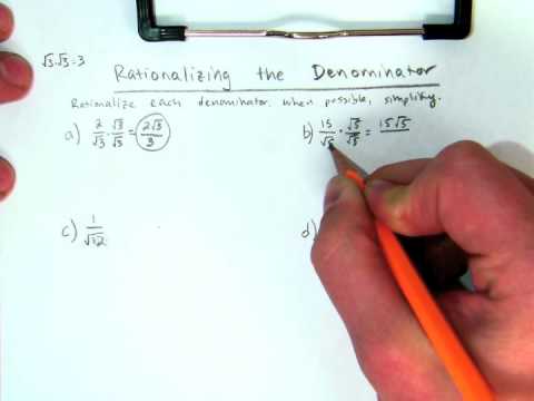 Geometry - Rationalizing the Denominator - YouTube