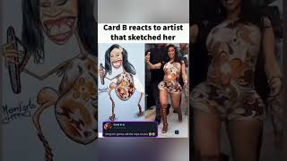 Cardi B reacts to fan sketch 🎨😂 #CardiB #FanArt #Viral #CelebrityReaction