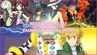 Riley & Lucario at 👊 Ultimate Battle Palmer's Rumbling Might 👊 - Pokémon Masters EX