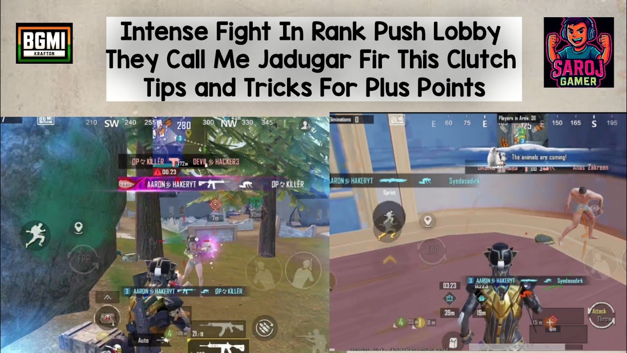 They Call Me Jadugar In Rank Push Lobby. 1v4 Clutch 🤫 and Intense Fight Last Zone 30 Alive 