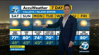 SoCal to see cooler temperatures, afternoon sunshine on Saturday