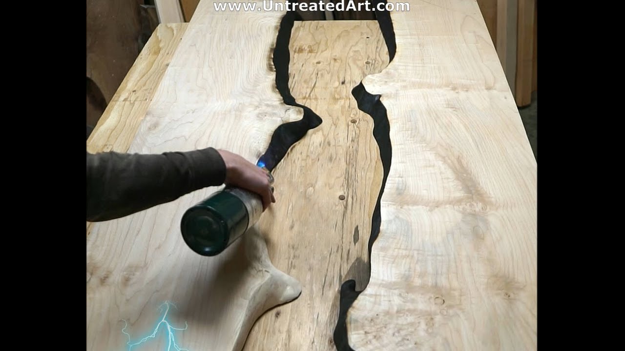 Wood prep for a Maple copper epoxy river door