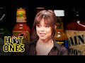 Jenna ortega doesnt flinch while eating spicy wings  hot ones