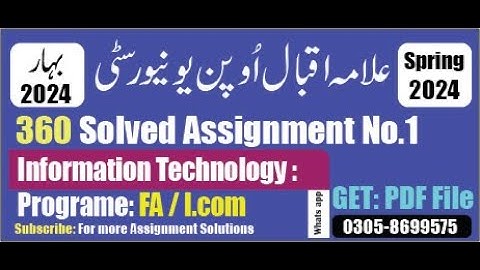 aiou 360 solved assignment No 1 Spring 2024 || code 360 assignment no 1 solution spring 2024 PDF