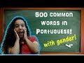 500 common words in Portuguese with gender (spoken by a Brazilian, carioca accent)