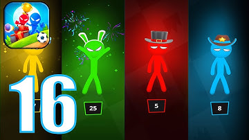 Stickman Party -Tournament Mode 1234 Players Free Random Gameplay Walkthrough Part 16 (Android,iOS)