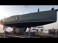 Как строят яхты_Спуск на воду яхты проекта КА80 в Египте_TONGA yacht_launching at Egypt shipyard