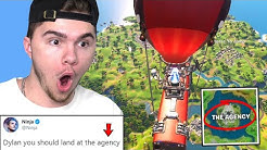 FAMOUS YOUTUBERS pick where I land in Fortnite...