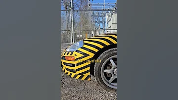 It's Not A Wrap! #painting #car #spraypaint #spraypaintart #rustoleum #stripes #danger #caution