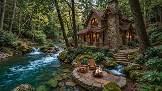 Summer Piano Music Riverside 🌿🔥 Relaxing Campfire & Calm Nature Sounds Ambience screenshot 4