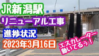2023年3月16日 JR新潟駅リニューアル工事 進捗状況 エスカレーター試運転！変わりゆく新潟