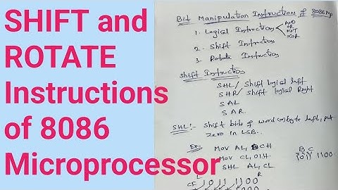 Bit manipulation instructions of 8086 microprocessor//in Telugu//shift operations//rotate operations