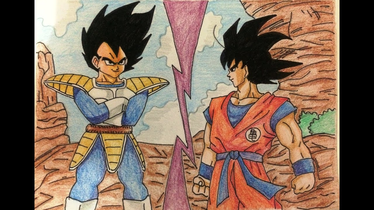 Speed drawing of Goku and Vegeta