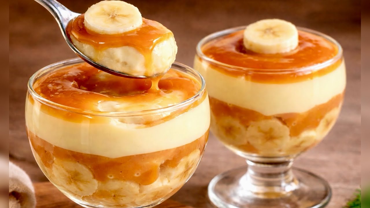 Caramel Banana Custard Pudding Iftar Special Dessert Recipe / Only 3 Ingredients Easy Desserts 