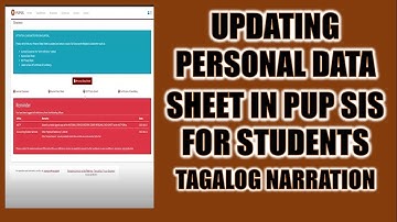 Updating Personal Data Sheet in PUP SIS | SIS Student Information System Tutorial | Filipino Tagalog