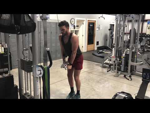 V bar reverse grip tricep push down