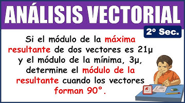 ANÁLISIS VECTORIAL | Si el módulo de la máxima resultante de dos vectores es 21μ y el módulo de