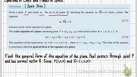MTH261-Sec. 2.5 Equation of Lines and Planes in Space (Part 2)