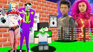 CORINGA E ARLEQUINA PROTEGEU O BEBÊ DE UM APOCALIPSE DO SHARKBOY E LAVAGIRL NO MINECRAFT!