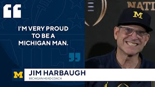 Jim Harbaugh says it's a 