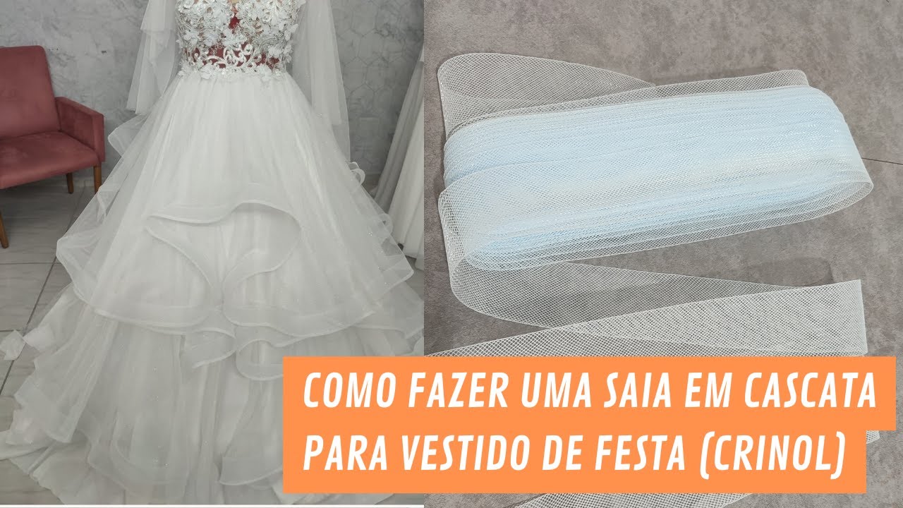 Diy Saia em Cascata para vestido de festa