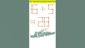 Fix the matchstick equation #puzzle #challenge #shorts #maths
