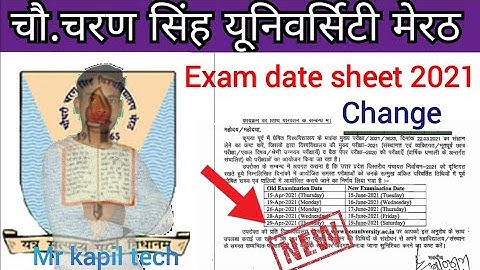 CCSU University date sheet change|Chaudhary Charan Singh University date sheet change/mr kapil tech/