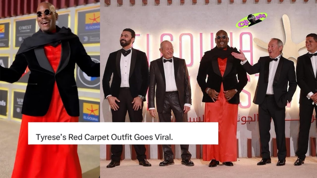 Tyrese Gibson Wears What Seems To Be A Red Dress At Red Carpet - YouTube